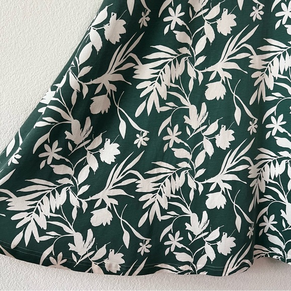 Pact Tropical Palms Organic Cotton Fit & Flare Midi Dress Eco Vacation XS - Picture 7 of 16